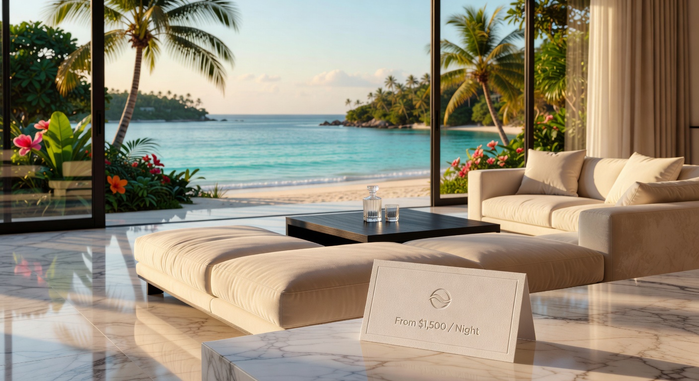Private luxury villa interior overlooking pristine nature